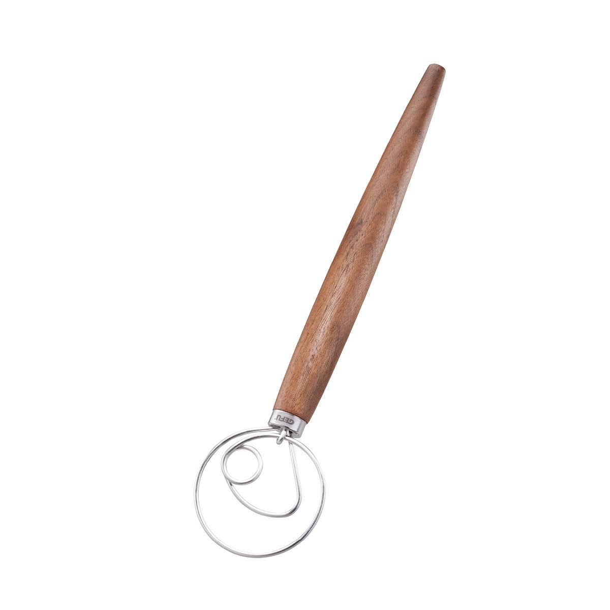 Farsrører i metal med træhåndtag