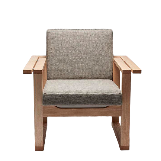Inka | Lounge stol, ask og grå Hallingdal stof