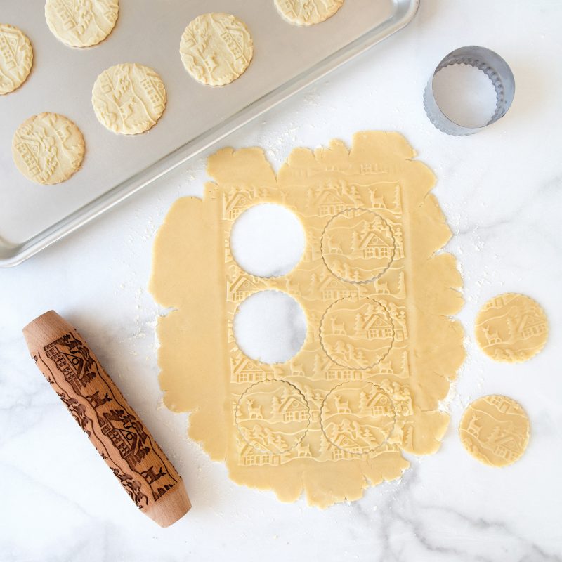 Kagerulle med vinterlandskab