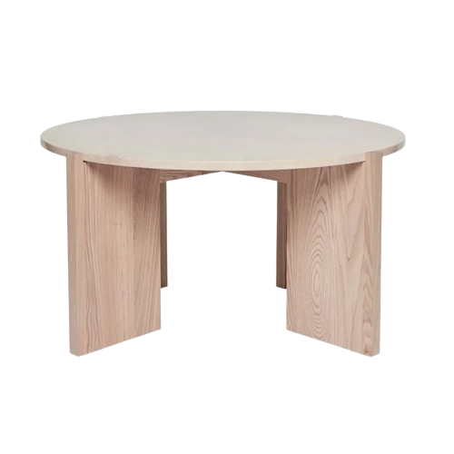 Lune | Sidebord, marmor og ask, Ø 84 cm