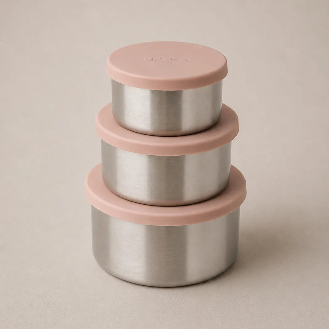 Haps rustfri stål bokse Blush, large, 3 stk