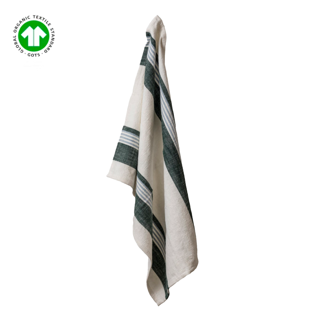 Klement | Viskestykke offwhite/pine GOTS