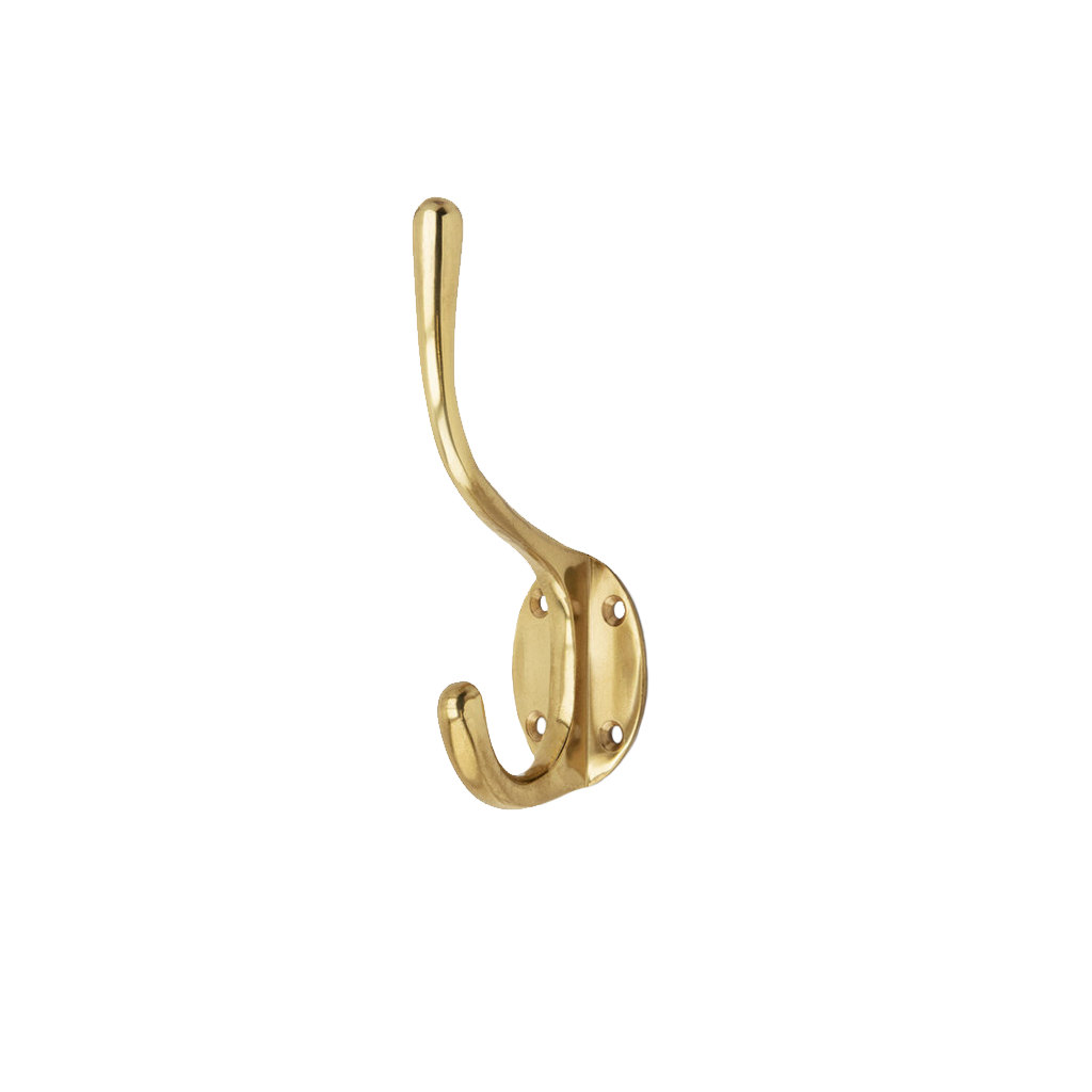 Enkelt hattekrog 13 cm |  messing