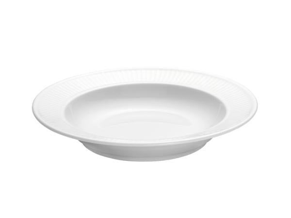 Pillivuyt Plissé Tallerken, dyb, Dia 22 cm, Hvid