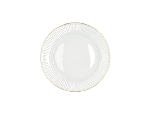 Pillivuyt Plissé Gold Tallerken flad Dia 22 cm Hvid/Mat guld