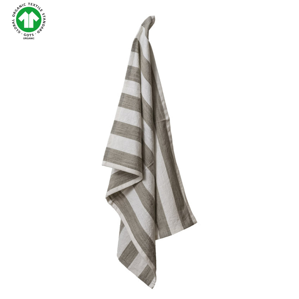 Valentin | Viskestykke Off White/Stålblå Gots