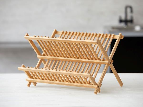 Opvaskestativ, bambus, 35 cm.
