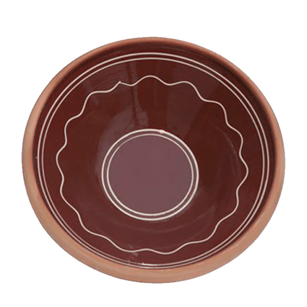 Birkerød Pottemageri | Æltefad m. mønster, brun