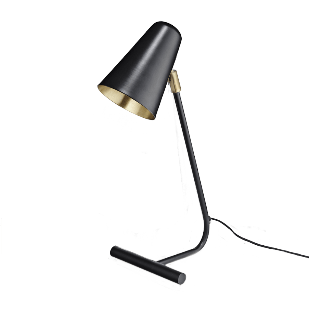 Balance bordlampe i sortlakeret med inderskærm i messing fra H. Skjalm P.. Design: H. Skjalm P.