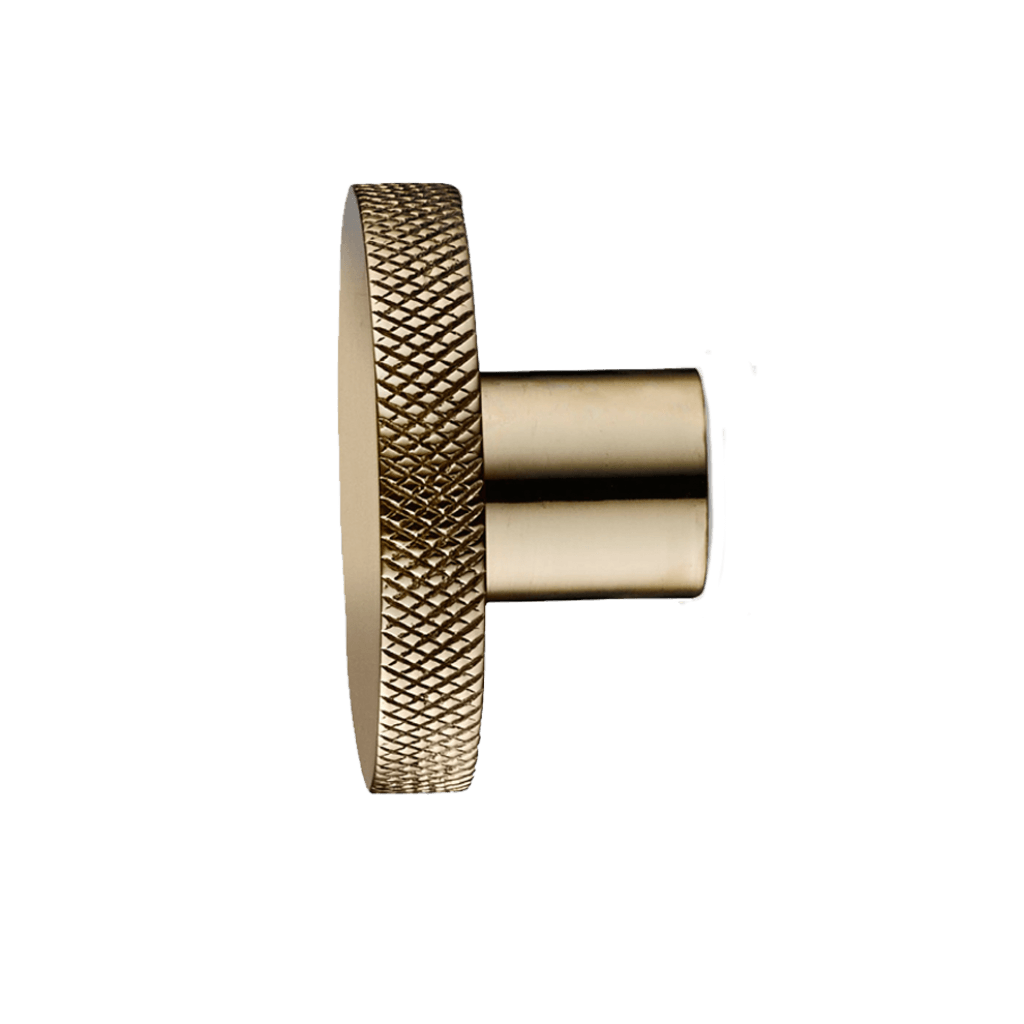 Knop | Greb/knage m. riflet mønster, messing, 4 cm