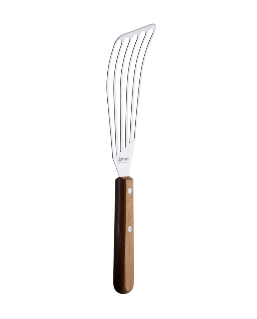 Skrå spatel med riller, 29 cm - Kirsebærtræ