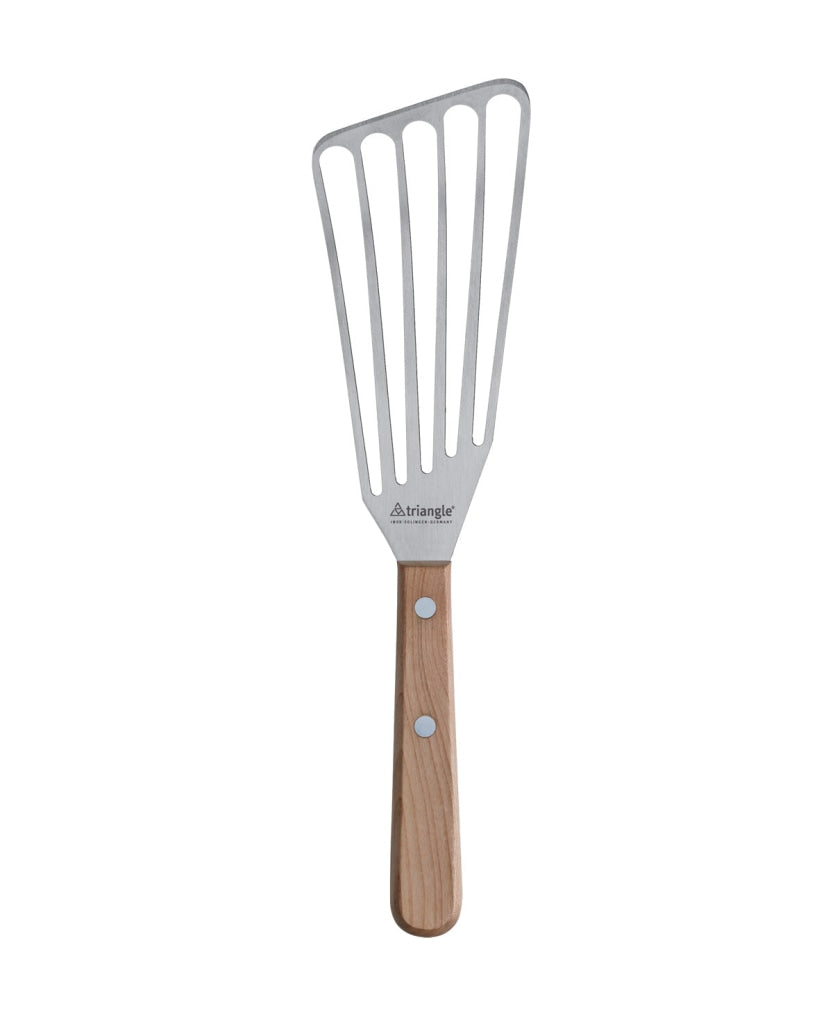 Skrå spatel med riller, 29 cm - Kirsebærtræ