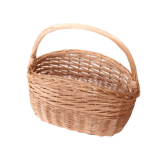 Oval bykurv i pileflet l. 40cm