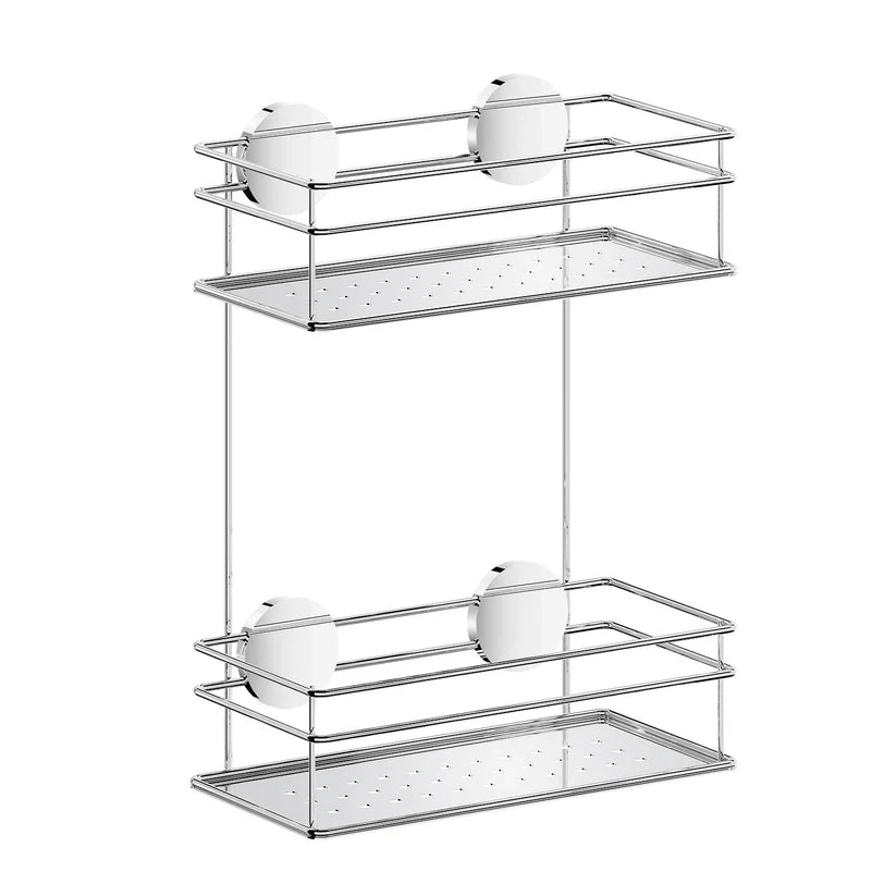Enkel brusekurv, dobbelt sort el. krom, h. 32cm