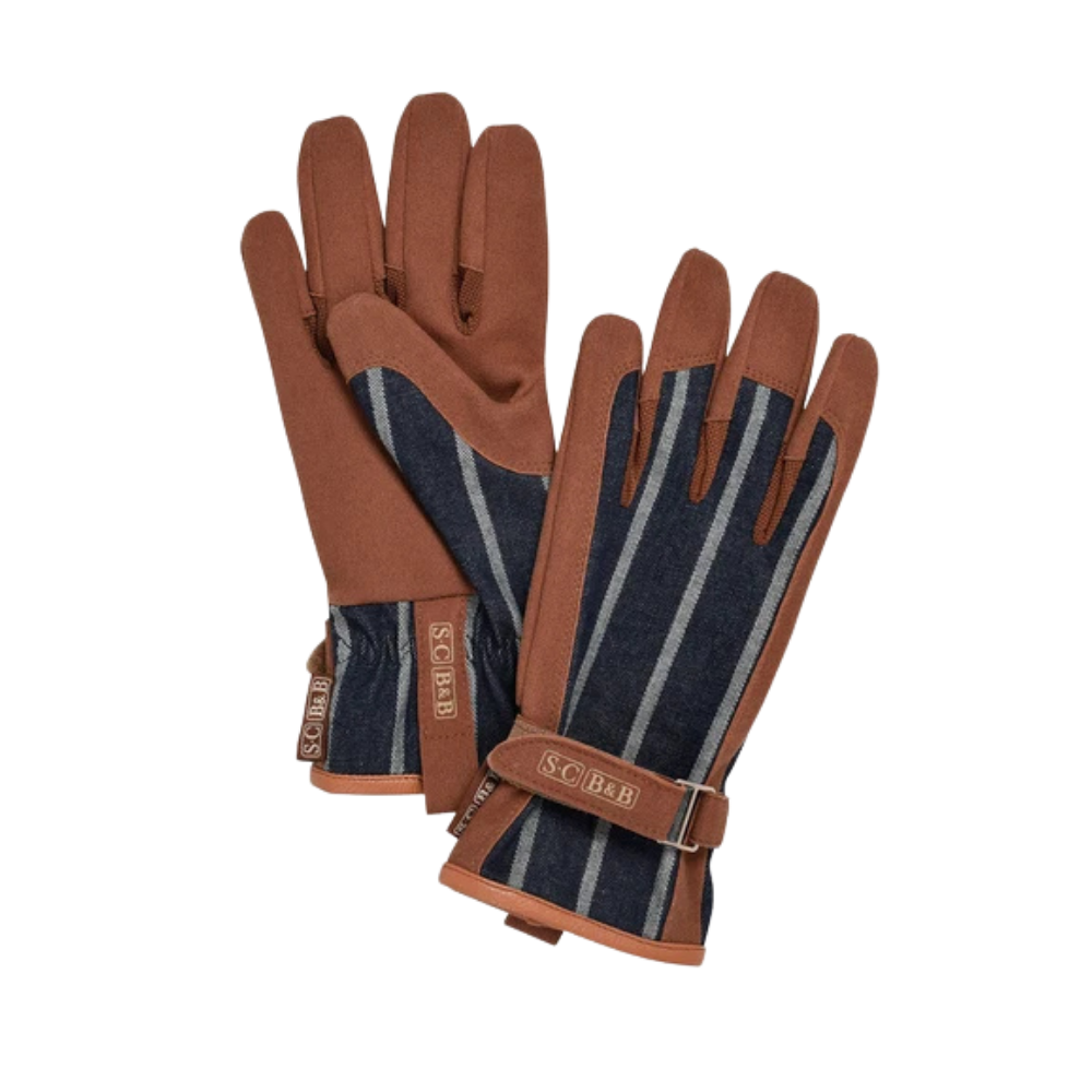 Havehandsker, brun/navy