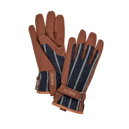 Havehandsker, brun/navy