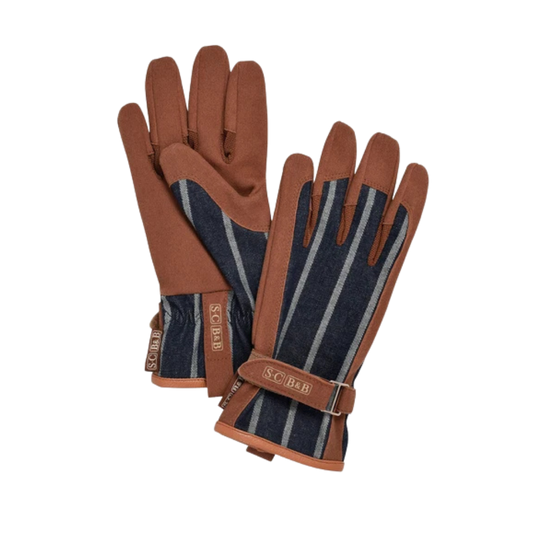 Havehandsker, brun/navy