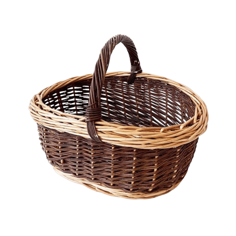Bykurv oval bark m/lys kant L. 40cm