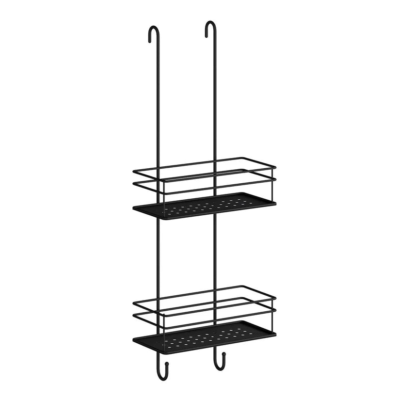 Enkel sæbekurv i 2 niveauer, krom el. sort h. 66cm.