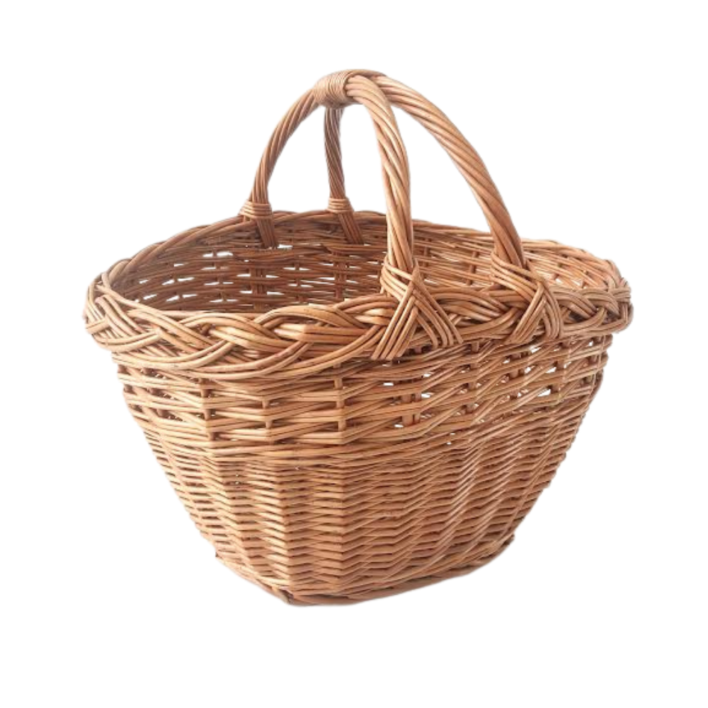 Bykurv med dobb. hank, rødpil L. 44cm