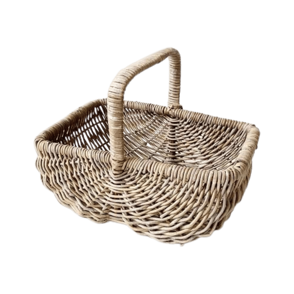 aafod Hollænderkurv i grå rattan L. 56cm