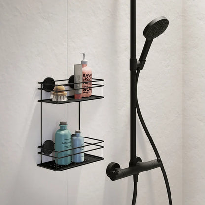 Enkel brusekurv, dobbelt sort el. krom, h. 32cm