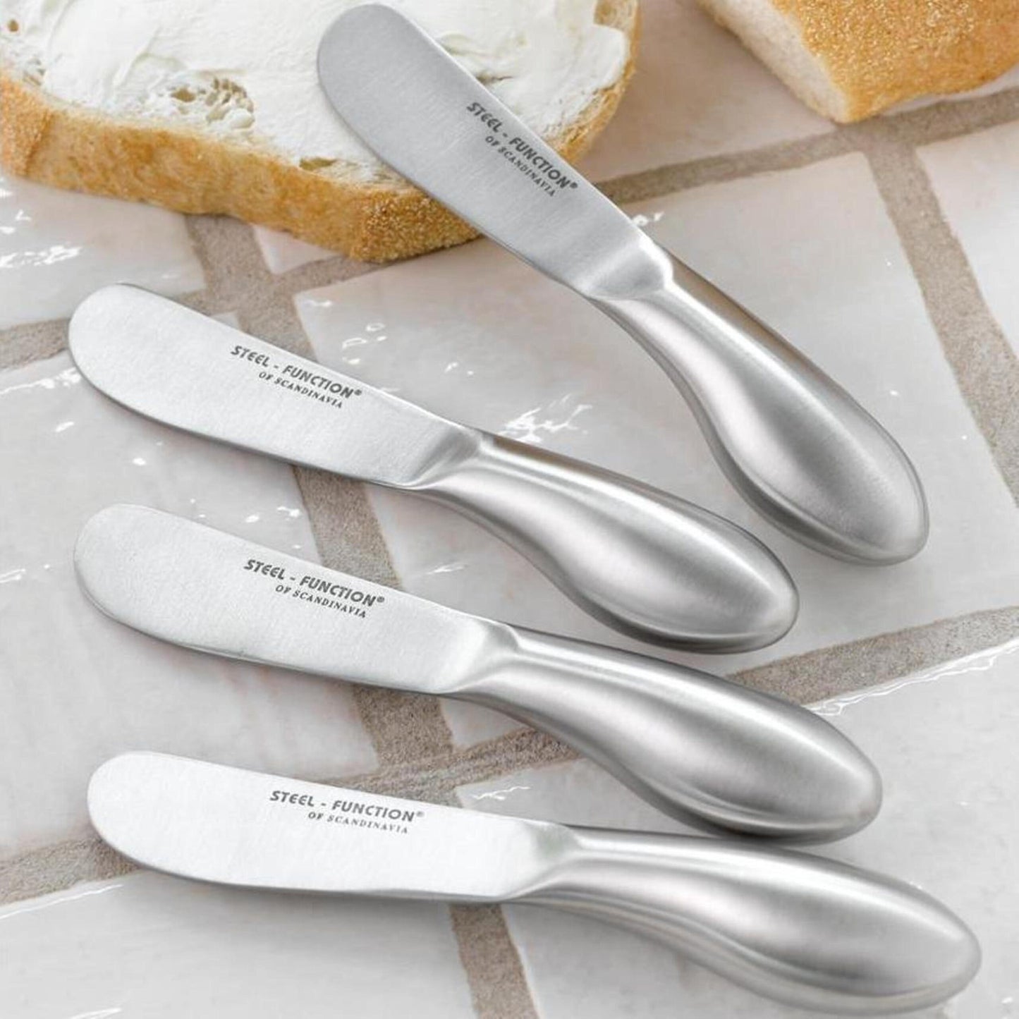 Smøreknive, rustfri stål 13,5cm - 4 stk.