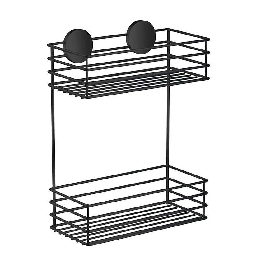 Sæbekurv, dobbelt sort el. krom, h. 32cm