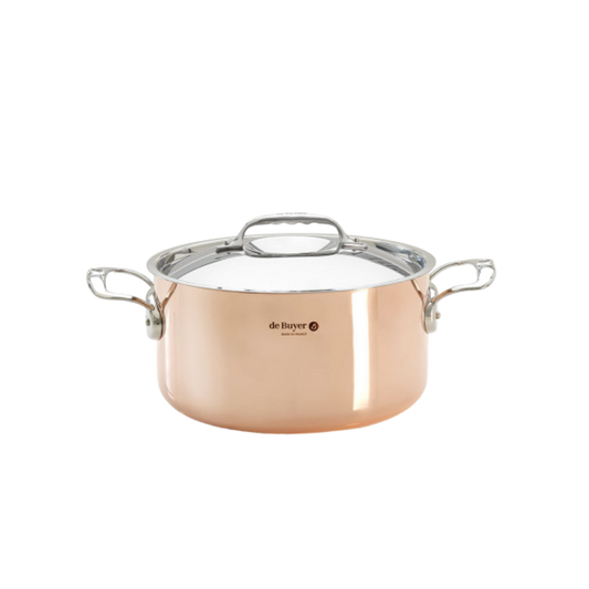 De Buyer | Inocuivre gryde m. låg & håndtag Ø24cm
