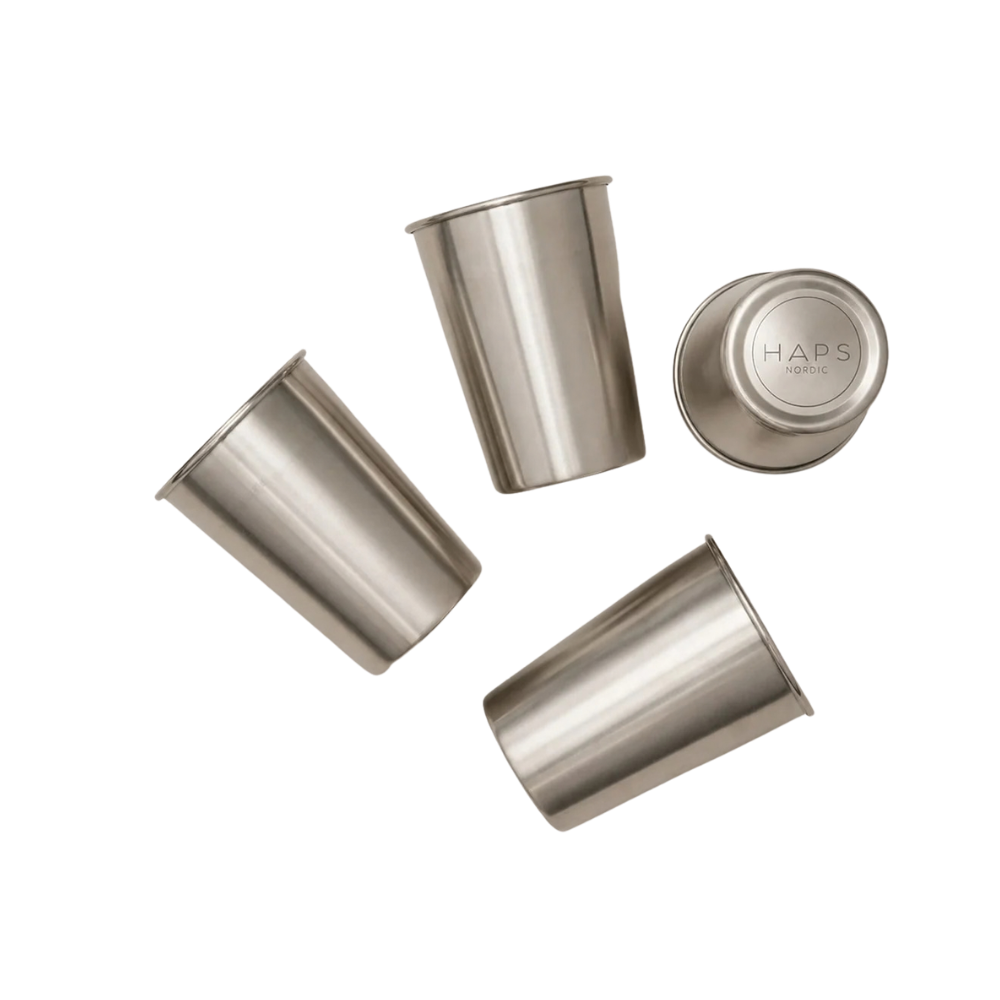 Haps rustfri stål krus - 4 stk. 200ml.