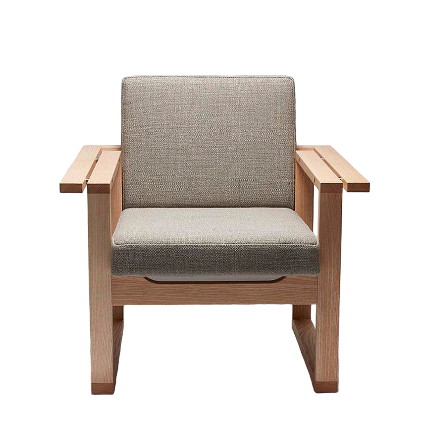 Inka | Lounge stol, ask og grå Hallingdal stof