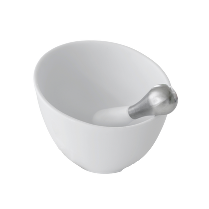 Morter i porcelæn og rustfri stål