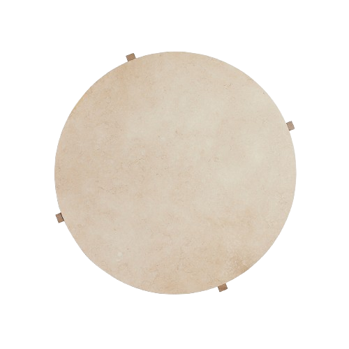Lune | Sidebord, marmor og ask, Ø 84 cm