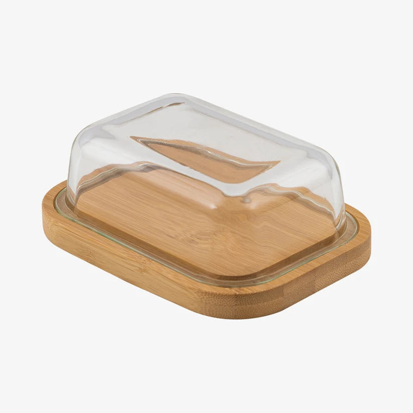 Bambus | Smørboks med glaslåg 16x13x6cm FSC 100%