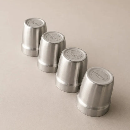 Haps rustfri stål krus - 4 stk. 180ml.