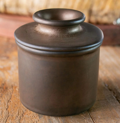 Smørkrukke med vand, mat bronze