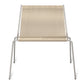 Noel | Lounge stol, børstet stål / naturfarvet flagline i hør