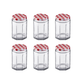 6 sylteglas - Eckig, 190ml.