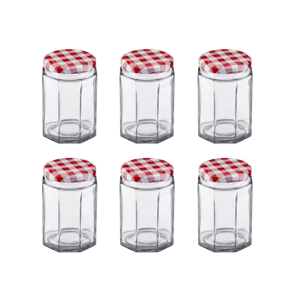 6 sylteglas - Eckig, 190ml.