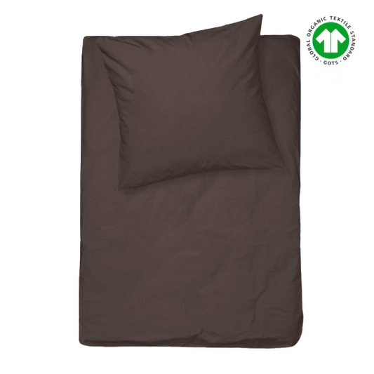 Billie | Sengesæt M. Hovedpude I Øko Bomuld Chestnut / 140X200 Cm Sengetøj