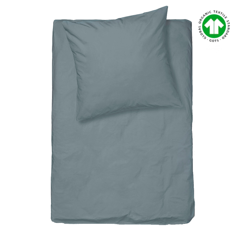 Billie | Sengesæt M. Hovedpude I Øko Bomuld Evergreen / 140X200 Cm Sengetøj