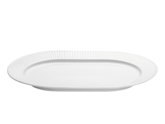 Pillivuyt Plissé Serveringsfad, ovalt 36 x 25 cm, Hvid