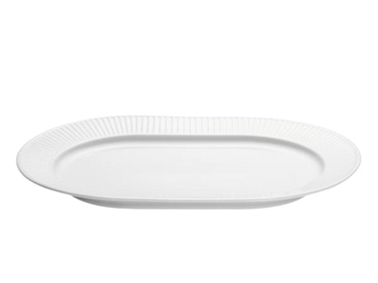 Pillivuyt Plissé Serveringsfad, ovalt 36 x 25 cm, Hvid