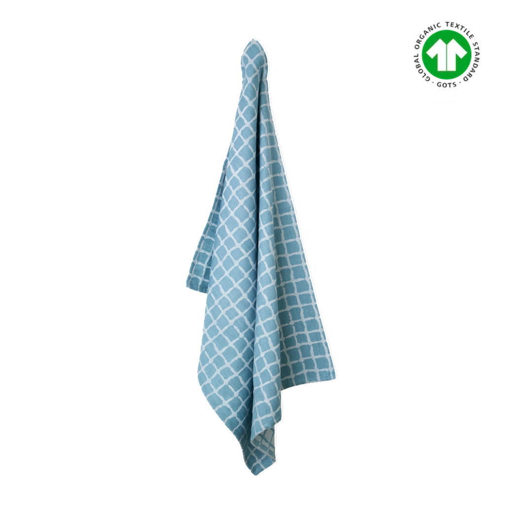 Hans | Viskestykke I Øko Bomuld Blå Håndklæde