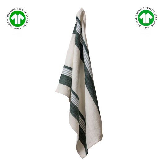 Klement | Viskestykke offwhite/pine GOTS