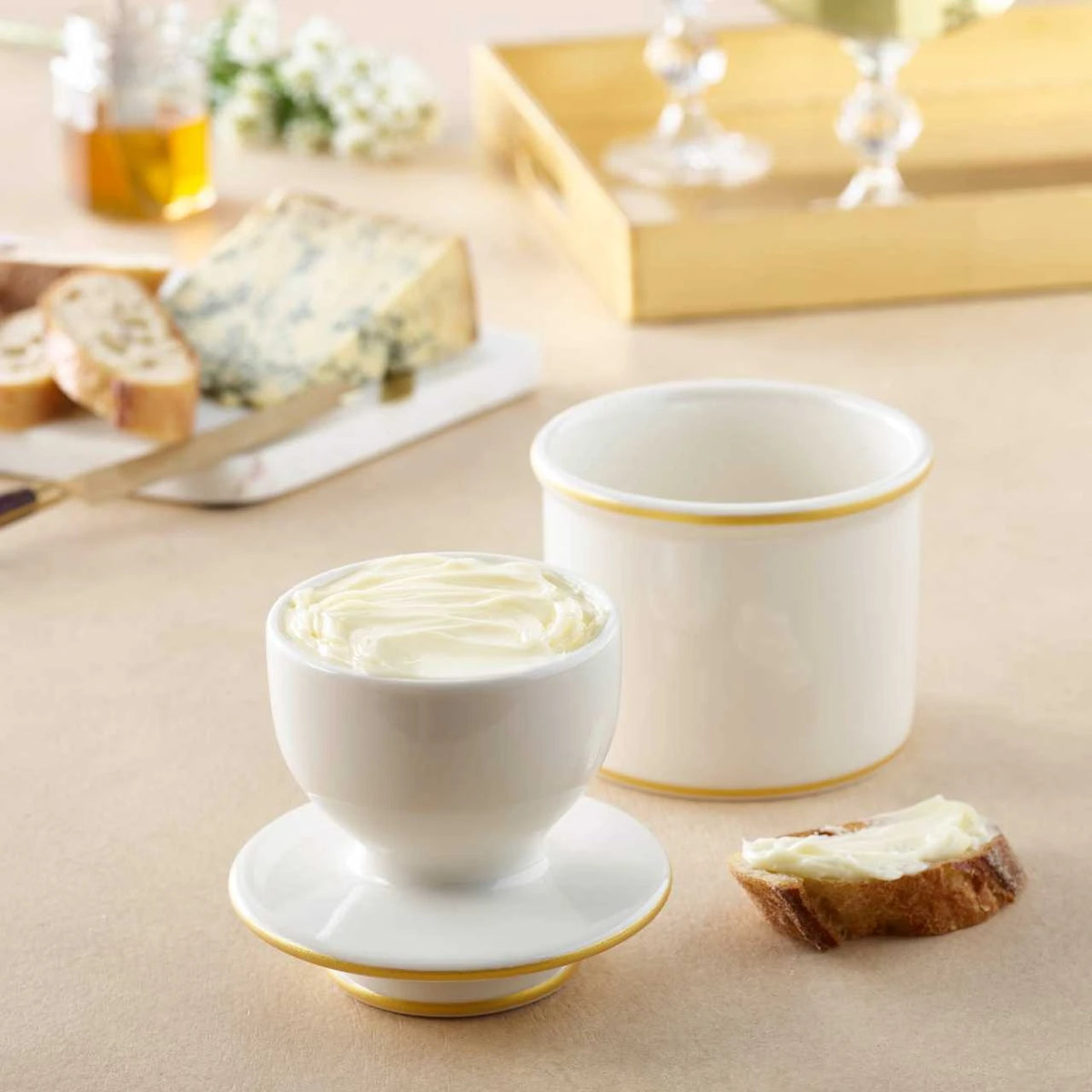 Smørkrukke med vand, Gold