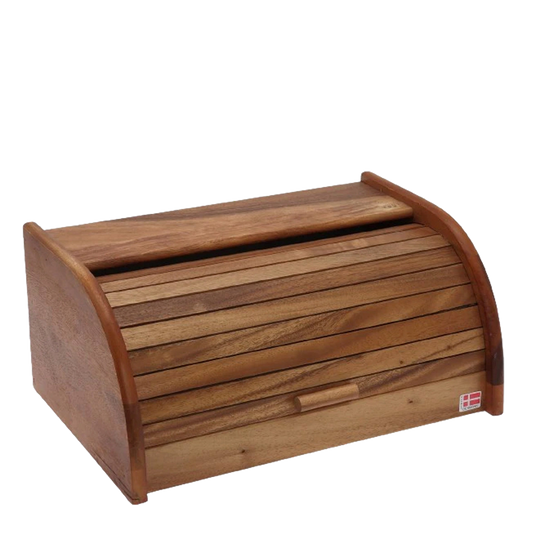 Brødkasse i mørklakeret para-træ fra Rasmus Danmark. Håndlavet køkkengrej