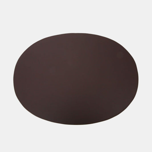 Dækkeserviet i læder - Oval - Chokoladebrun