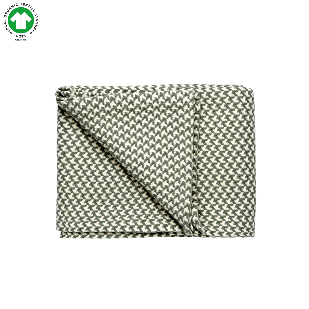 Paris | Babytæppe Øko Bomuld I Grøn Plaid