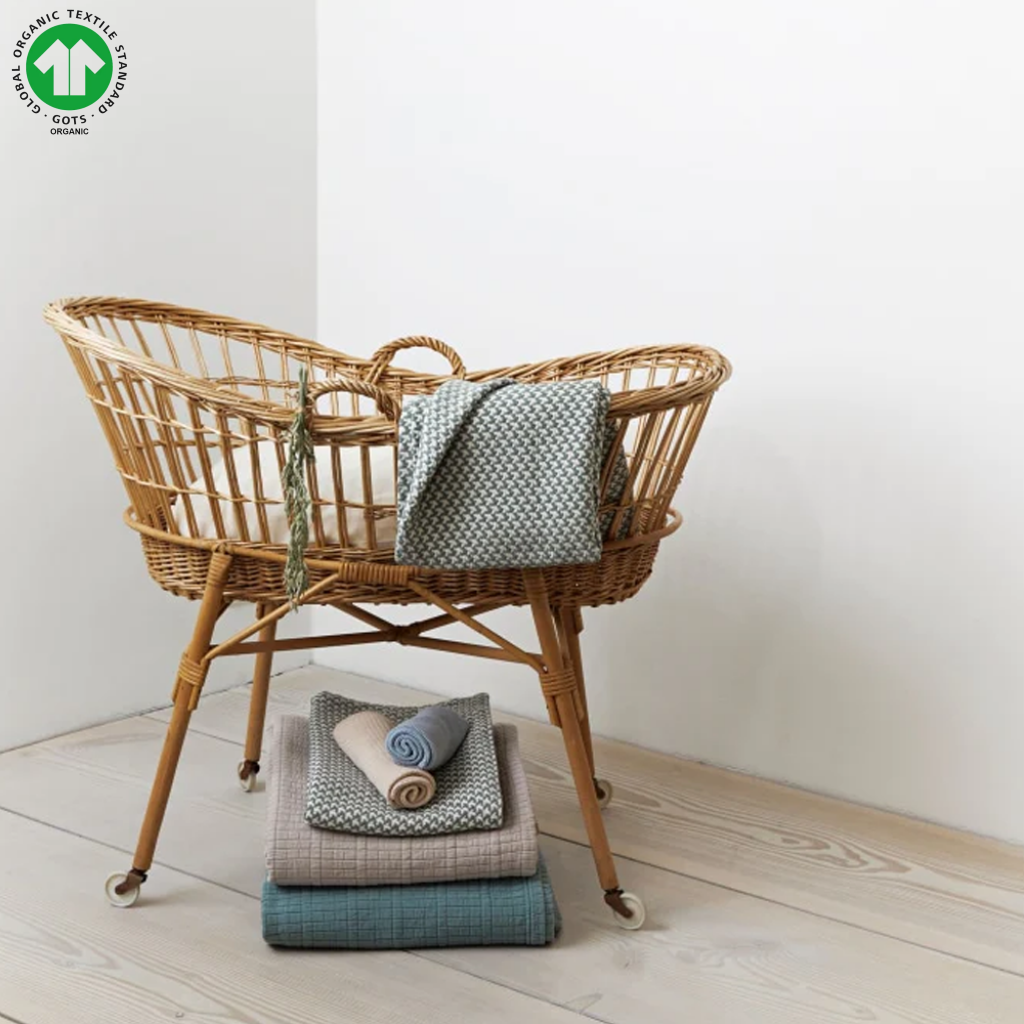 Paris | Babytæppe Øko Bomuld I Grøn Plaid